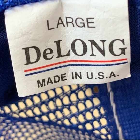Vintage Mesh Trucker SnapBack Hat SPI Embroidered Logo Made USA 90s Blue White - Picture 5 of 6